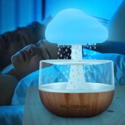 چراغ خواب و شبیه ساز باران مدل ابری طرح چوب RGB